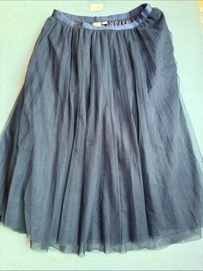 J Crew Navy Blue Tulle Midi Skirt for Girls Size XL